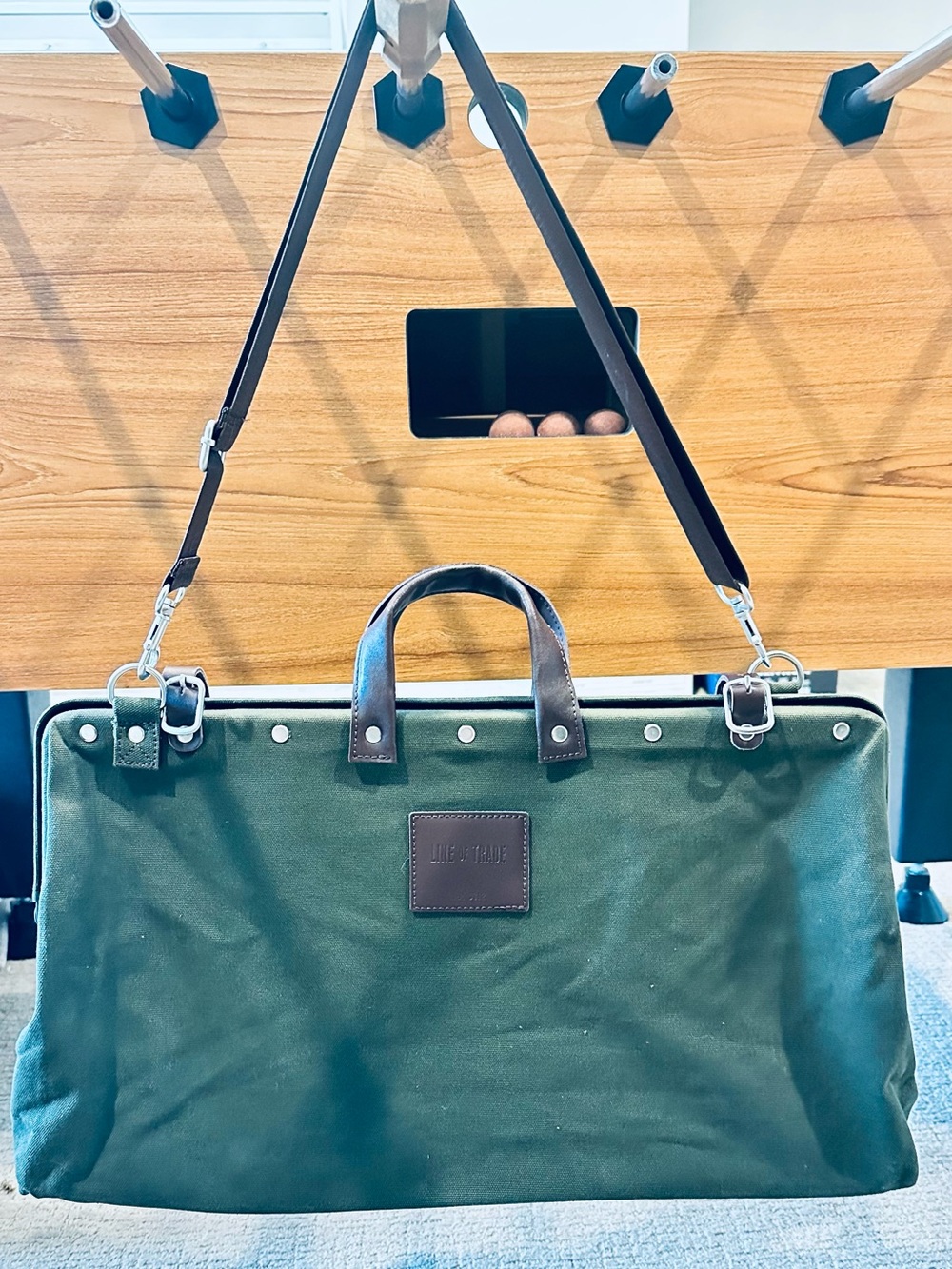 Life In Tribe Green Canvas Weekender Duffel Travel Bag Shoulder Strap